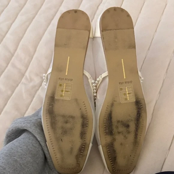 Dolce Vita White Pearl-Embellished Flats - Picture 4 of 4